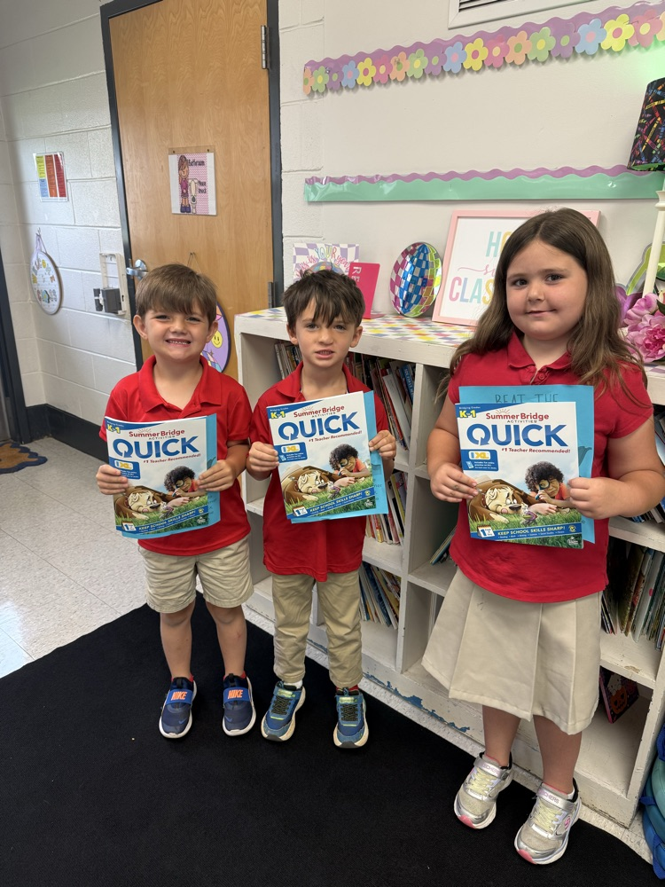 kindergarten with their Summer workbook