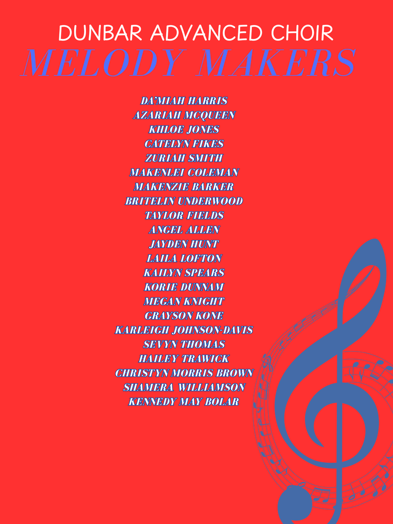 Dunbar Magnet 2026-2027 advanced choir