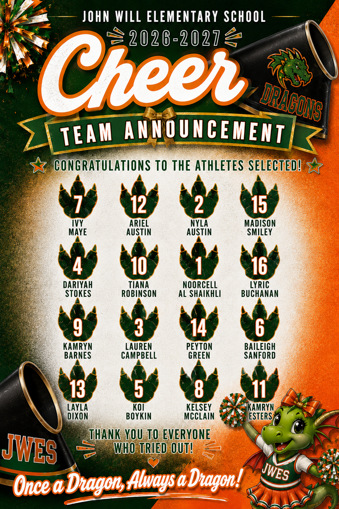cheer team announcement