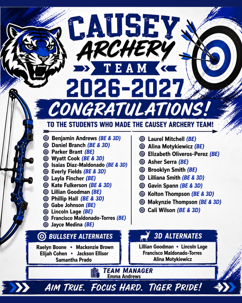 26-27 Causey Archery Team Roster
