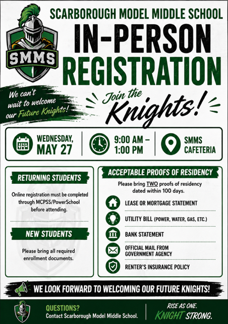Registration for next school year