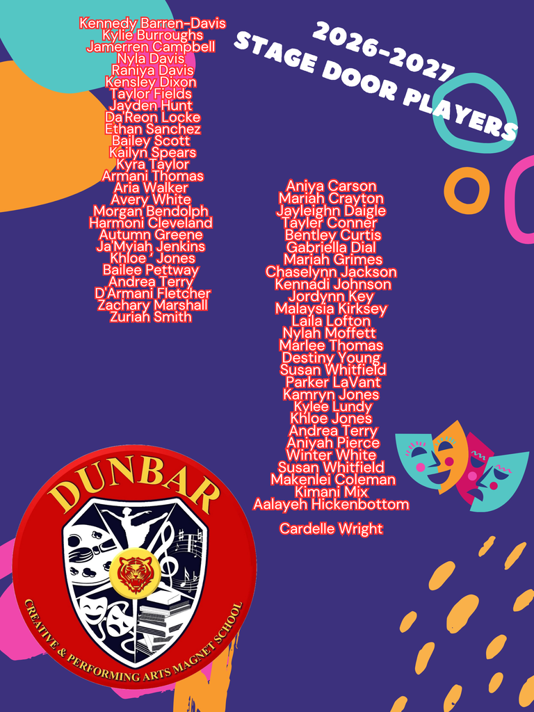 Dunbar Magnet 2026-2027 Stage Door Players(Theatre II) list