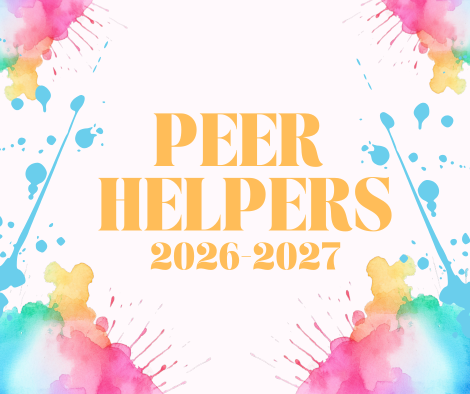 Decorative Flyer to announce the 2026-2027 Peer helpers 