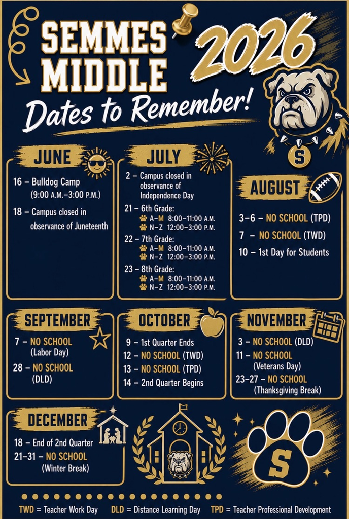 Dates to remember!