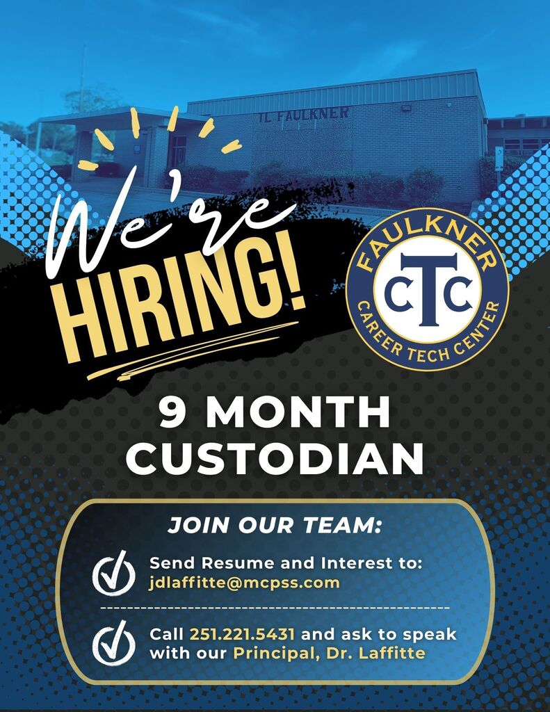 we're hiring: 9 month custodian