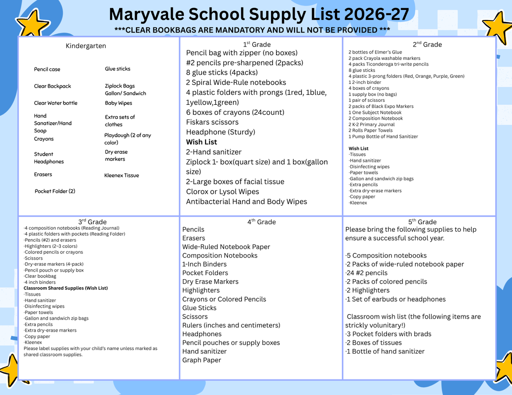 School Supply List