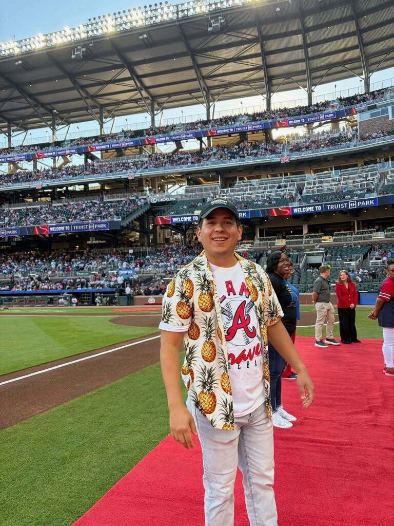 Benjamin Peralta stands on the field at Truist Park
