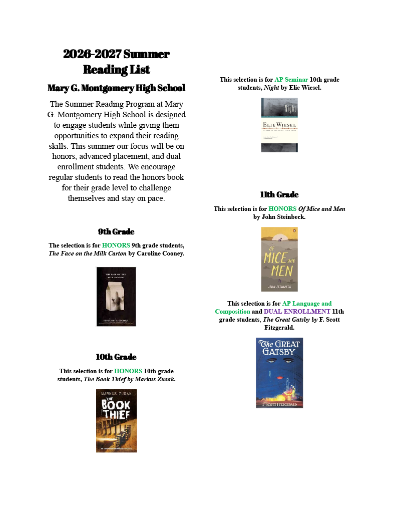 Summer Reading List page 1