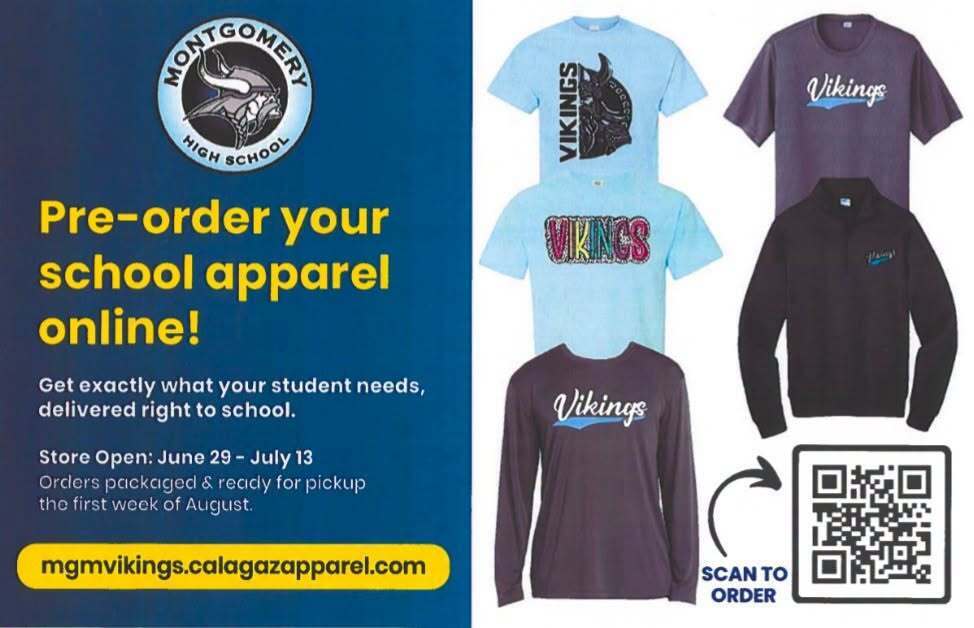 Pre-order school apparel online at mgmvikings.calagzapparel.com