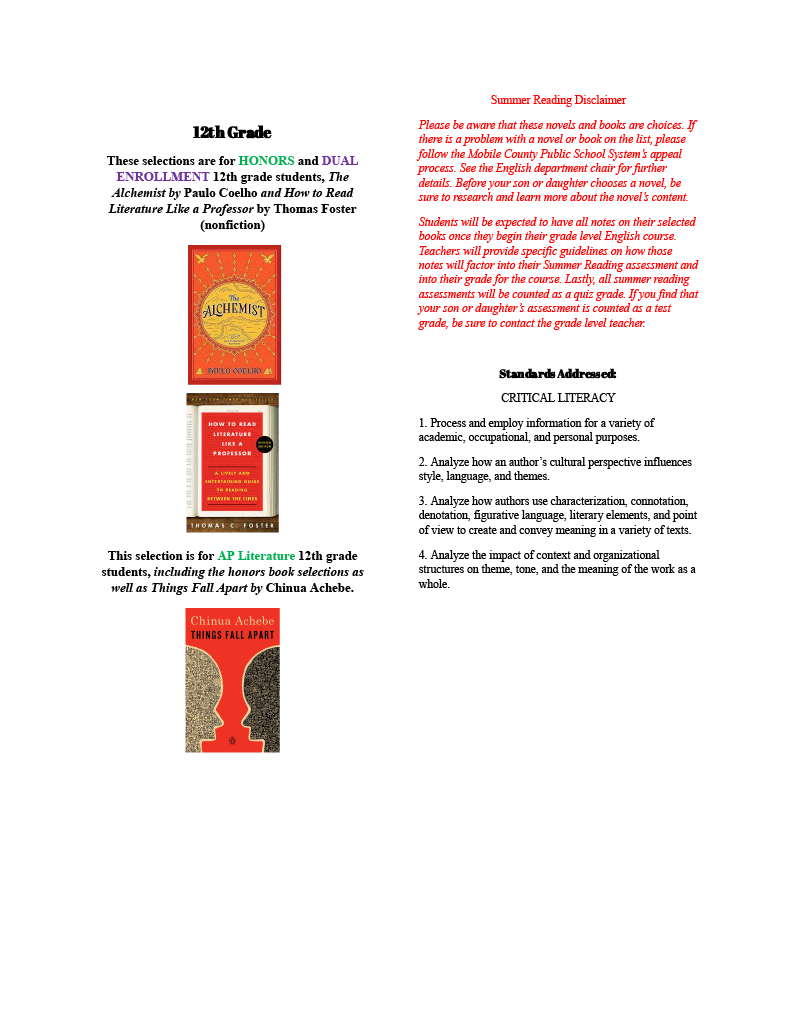 Summer Reading List page 2