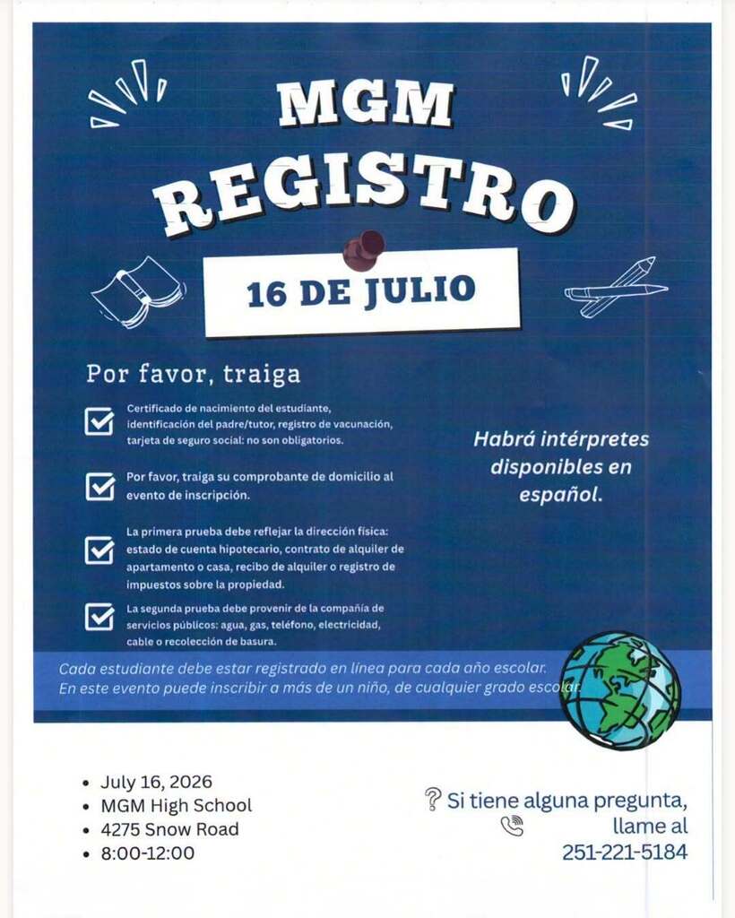 Registration Schedule en espanol