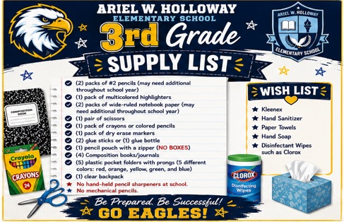 third grade supply list