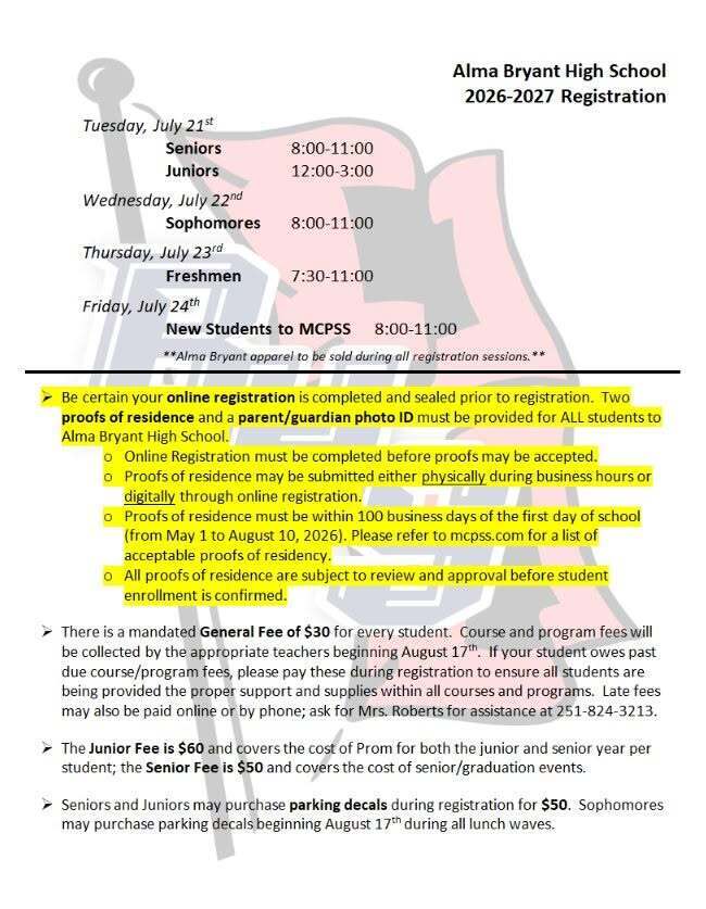 2026-2027 Registration Information