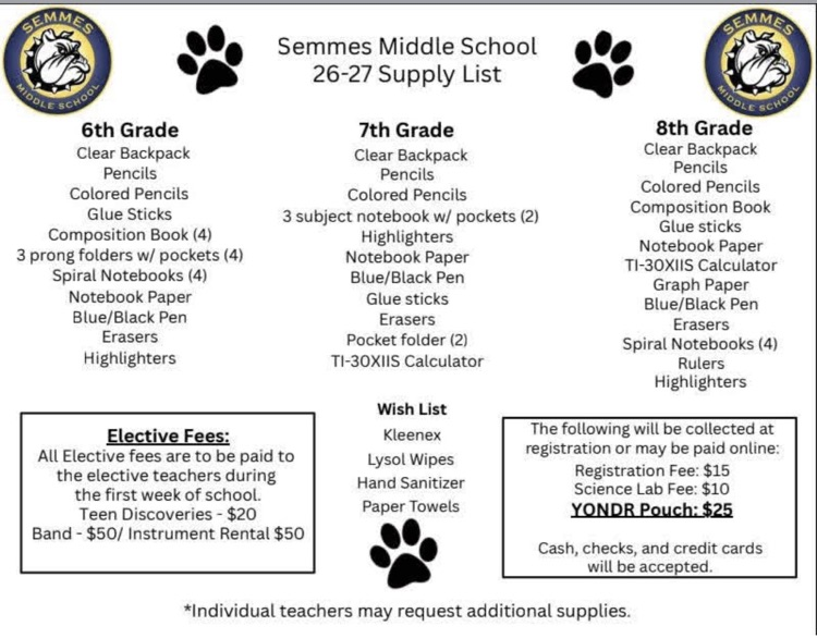 2026-2027 Supply List