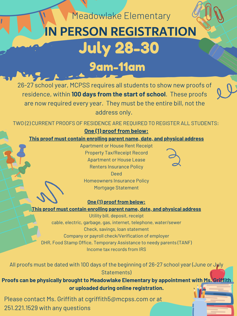 In person registration