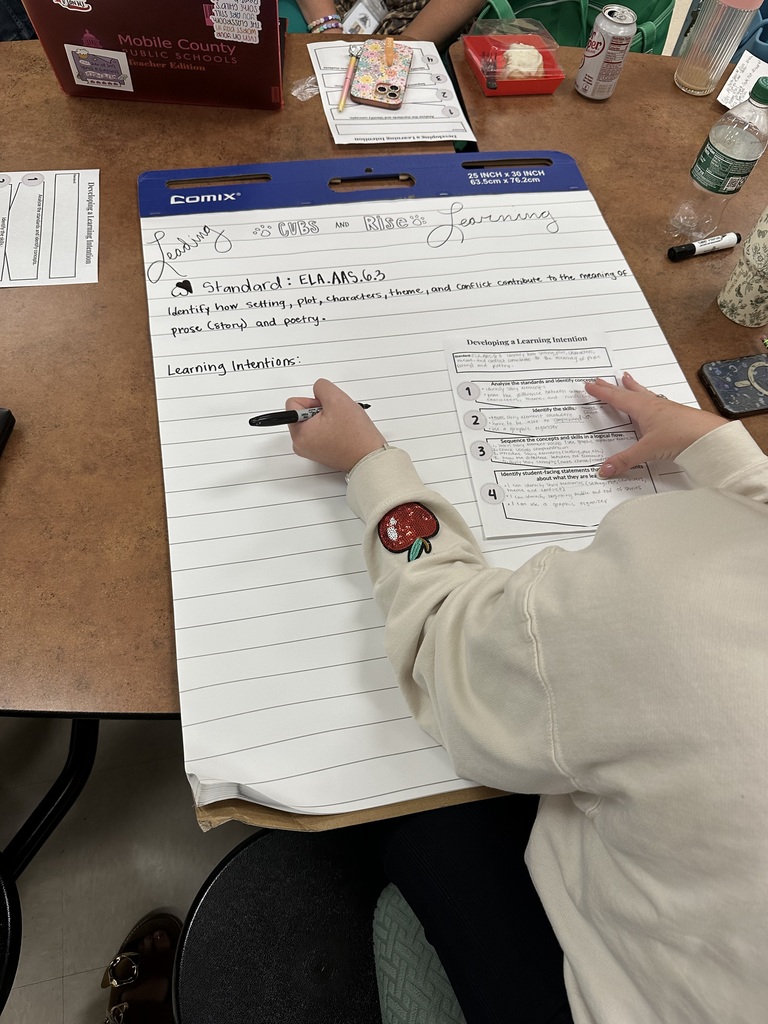 Cub and Rise level writing down learning intentions during a learning launch task