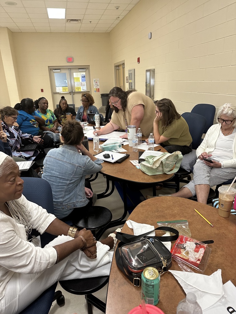Jaguar level teachers and paraprofessionals all collaborating together during a learning launch task