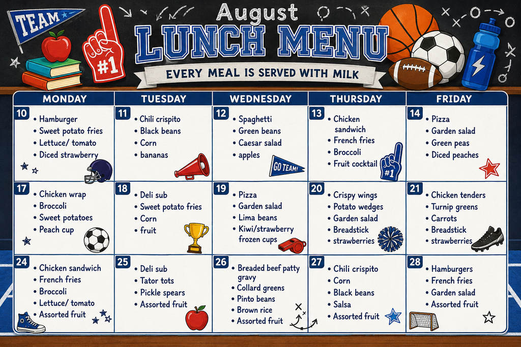 August Lunch Menu