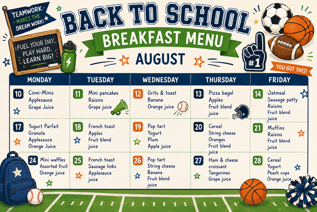 August Breakfast Menu