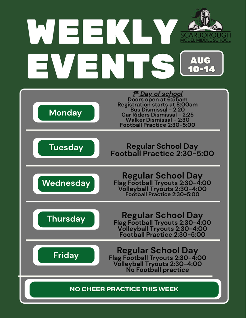 weekly schedule