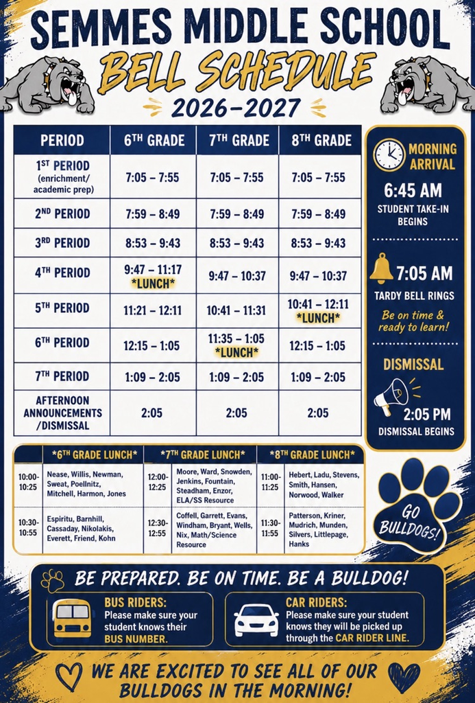 Bell Schedule 26-27