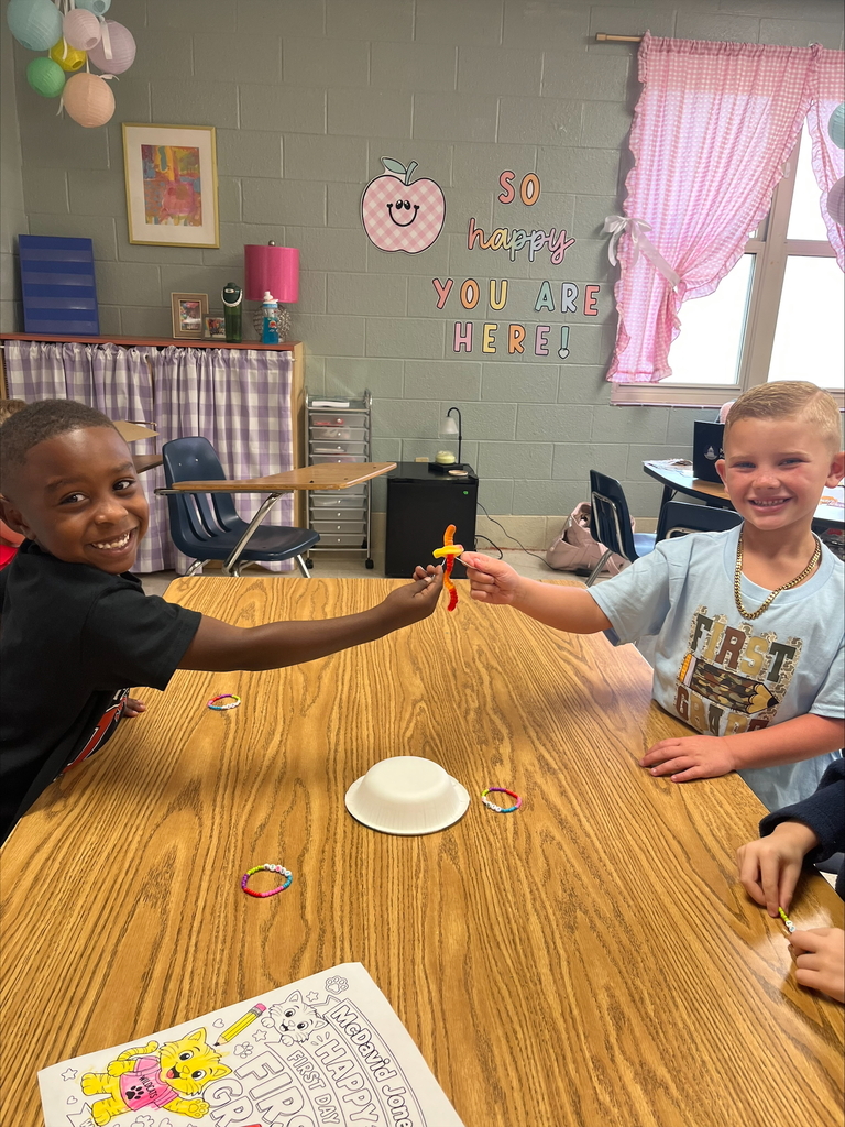 Today, Mrs. Kittrell's first graders enjoyed a game to learn the importance of teamwork. They had to work together to save Will the Worm (a gummy worm) by putting him in a life preserver ( a peach ring).