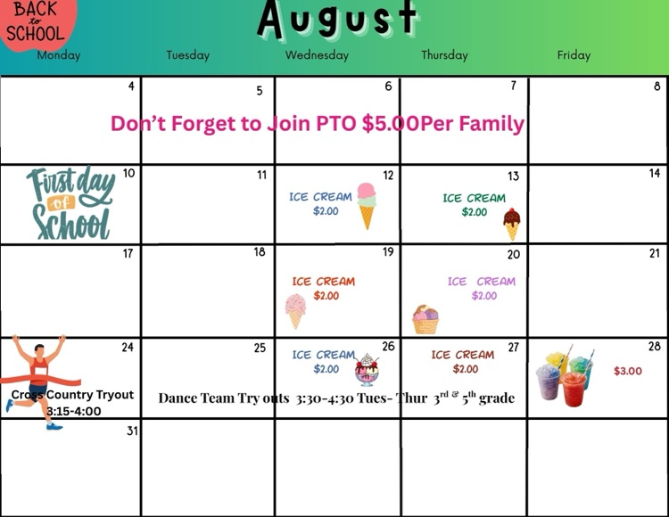 August Calendar Decorative flyer 