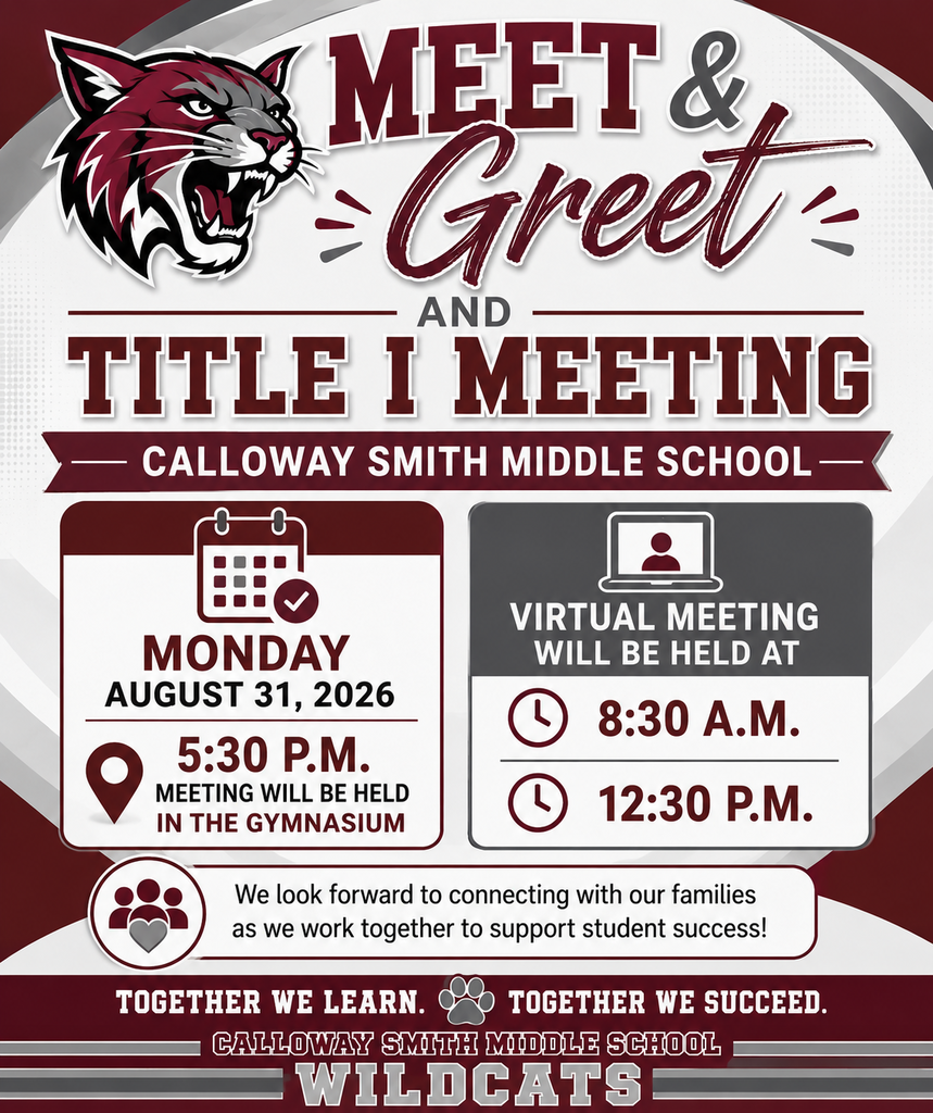 A school event flyer features a tiger logo, date, and time slots for an in-person and virtual meeting.