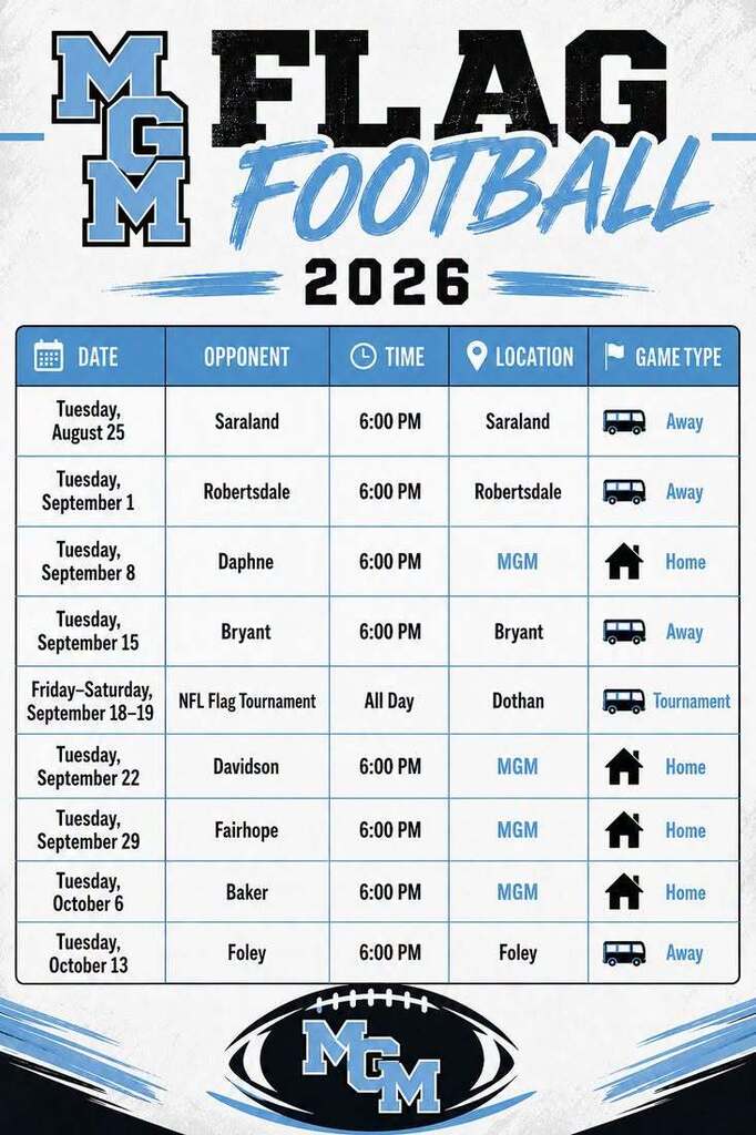 Flag Football Schedule