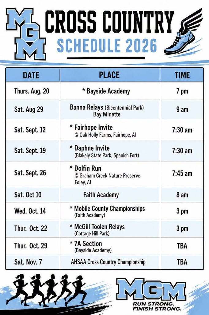 Cross Country Schedule