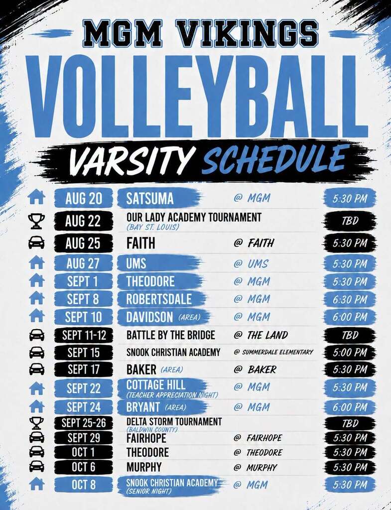 Varsity Volleyball Schedule