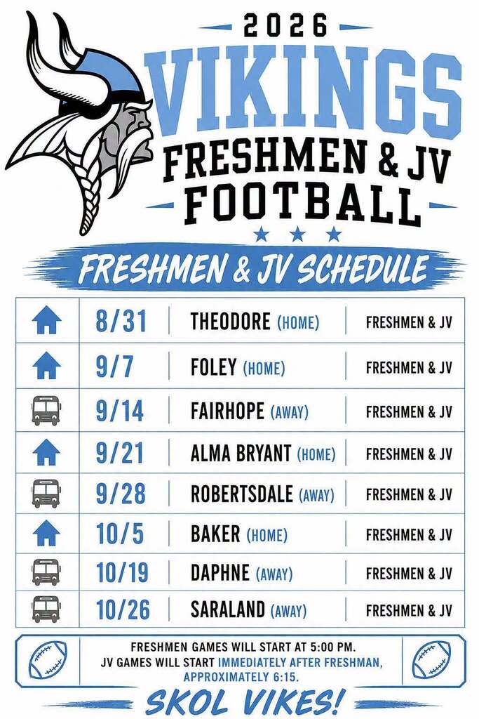 Freshmen & JV Football Schedule