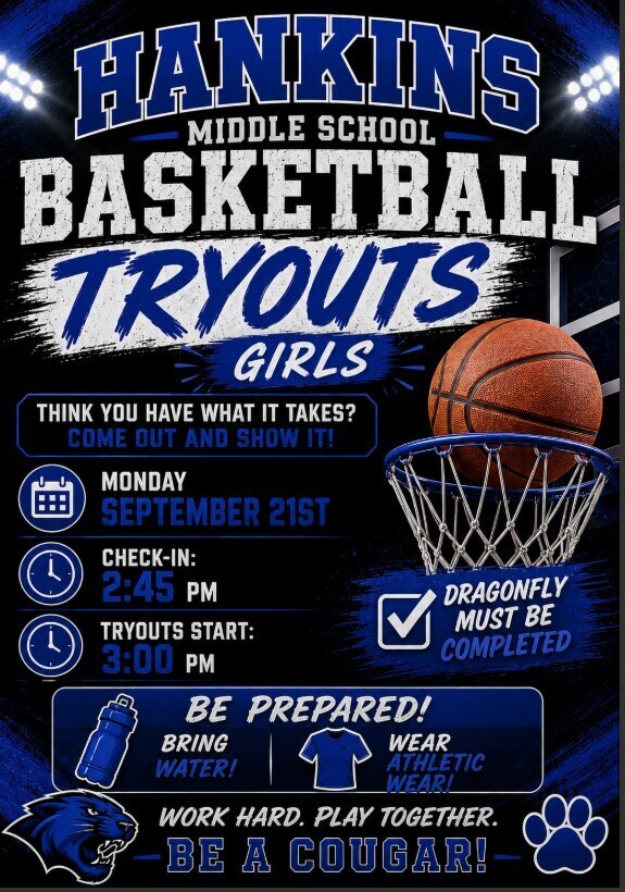 decorative flyer with tryout info