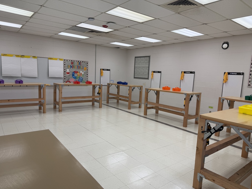 Tables set up in the math lab.