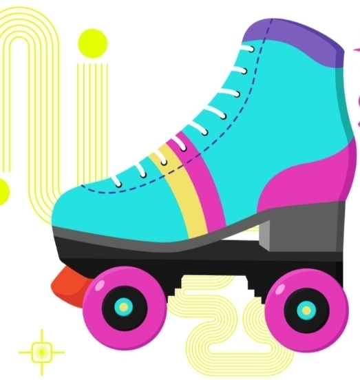 neon colored roller skate