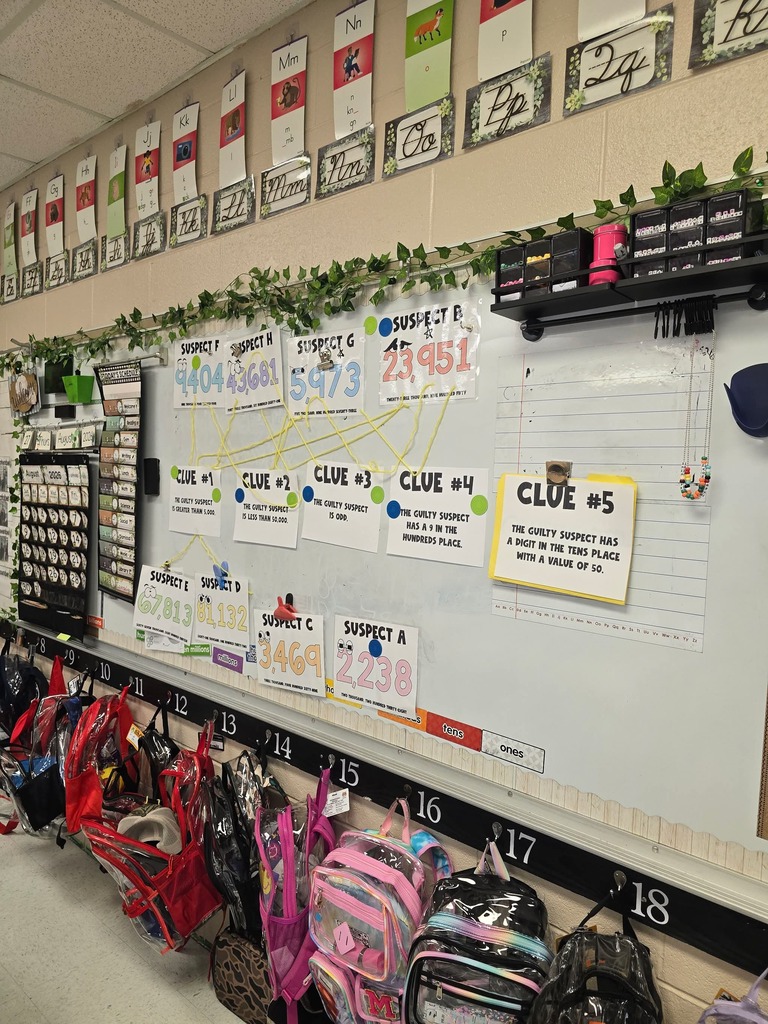 Mrs Holland's math detectives were in the case. They solved place value problems to reveal clues that led to the culprit.