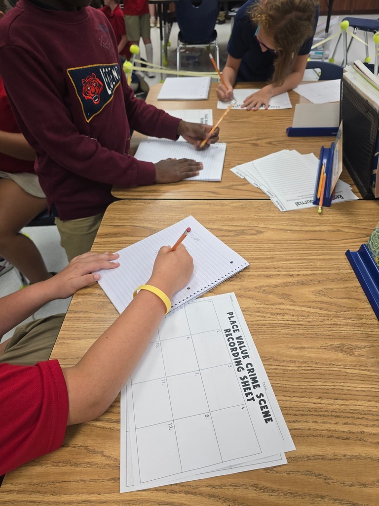 Mrs Holland's math detectives were in the case. They solved place value problems to reveal clues that led to the culprit.