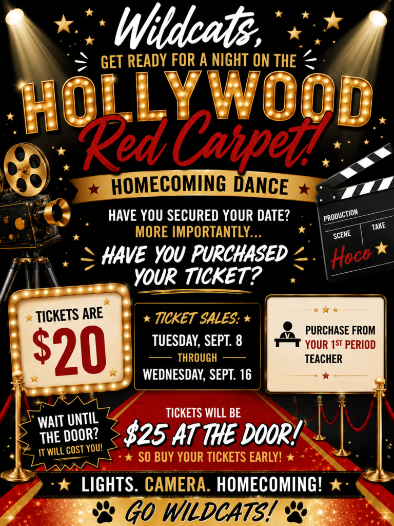 Homecoming Announcement Tickets $20 ($25 at door)
