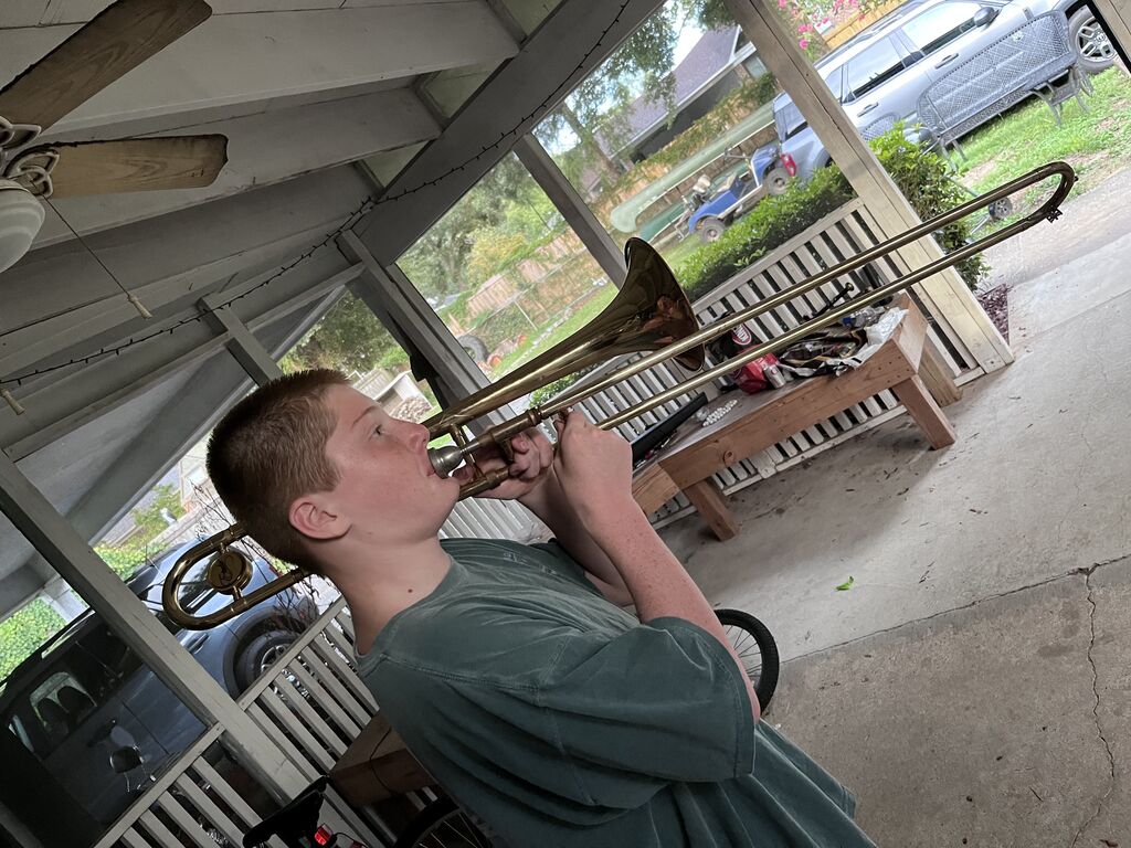 Student Playing Trombone