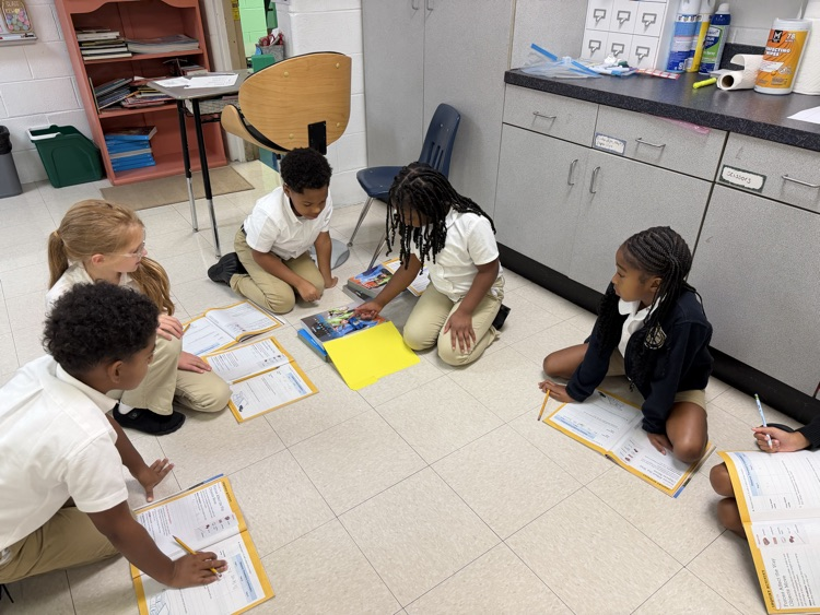 Students working