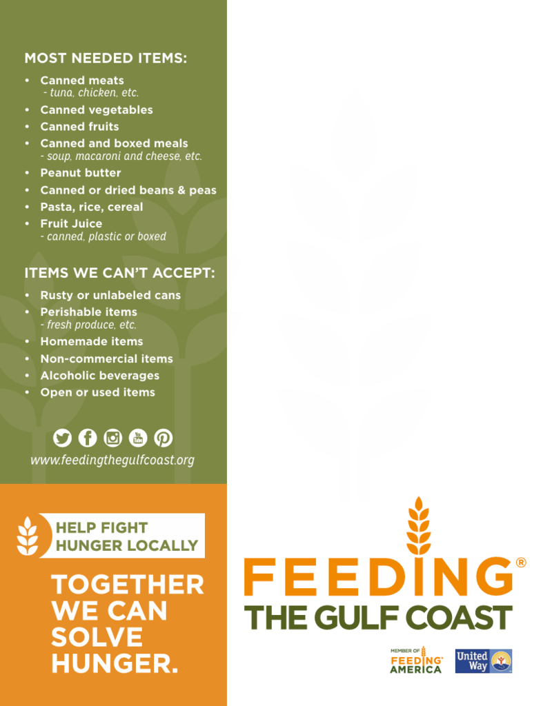 Feeding The Gulf Coast Food Drive