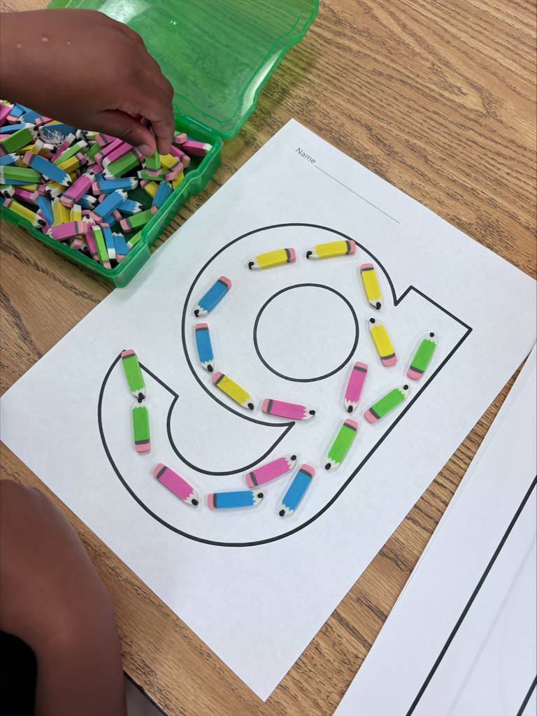 Mrs. Garland's class had fun building letters with colorful manipulatives! We practiced letter formation while working on our fine motor skills.