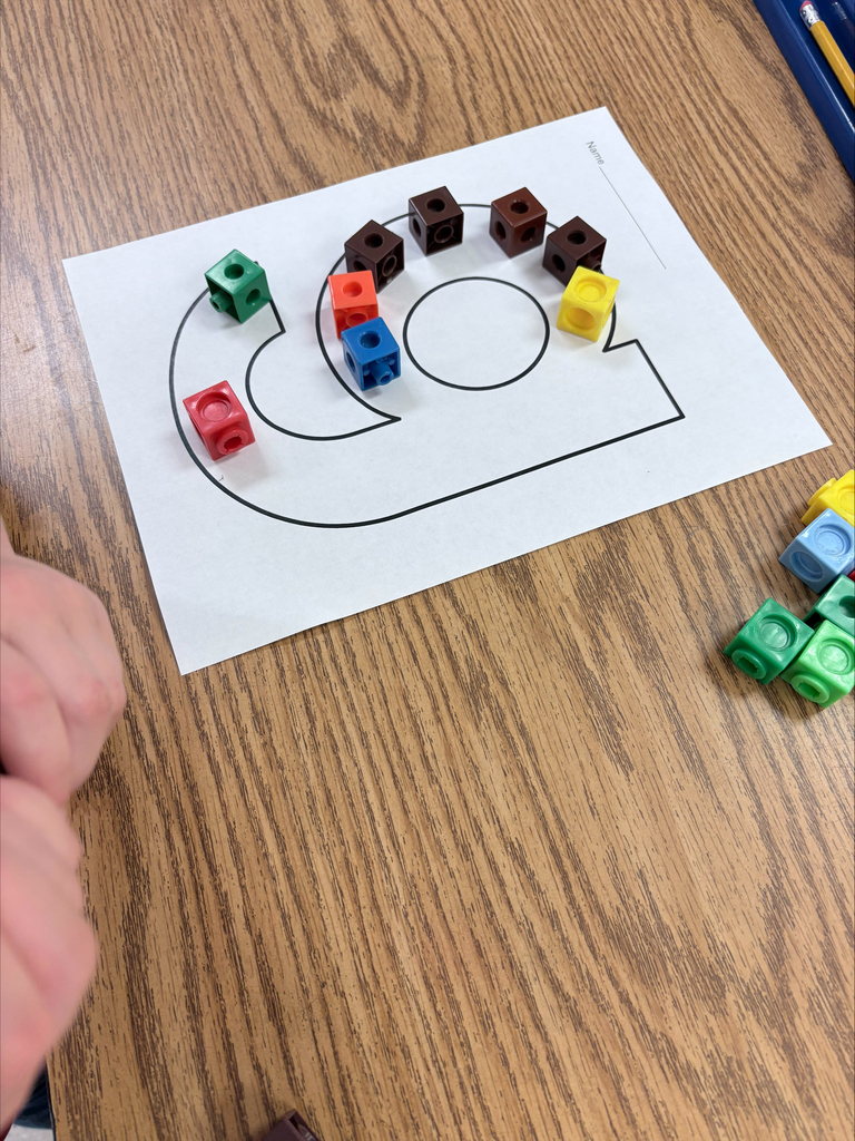 Mrs. Garland's class had fun building letters with colorful manipulatives! We practiced letter formation while working on our fine motor skills.