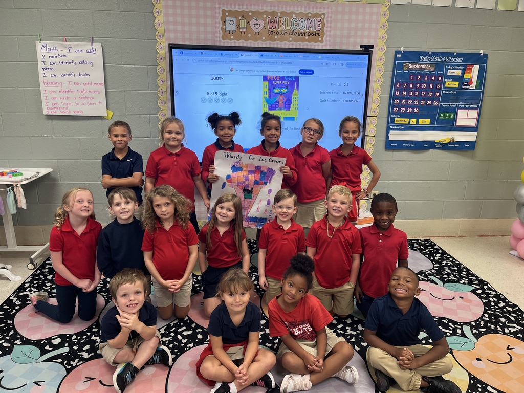 Mrs. Kittrell's class made 100 -100's on iReady. They received ice cream for meeting their goal.