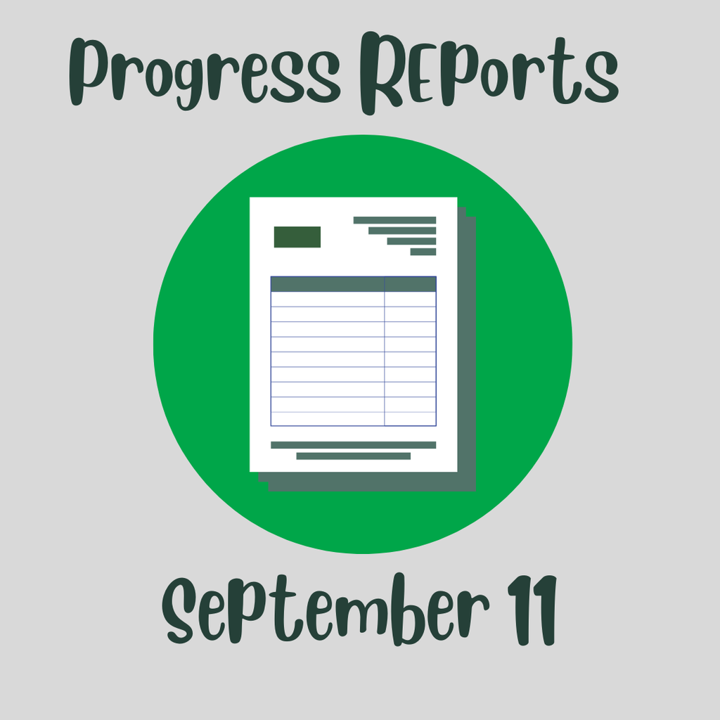 announcement of progress reports being sent home September 11