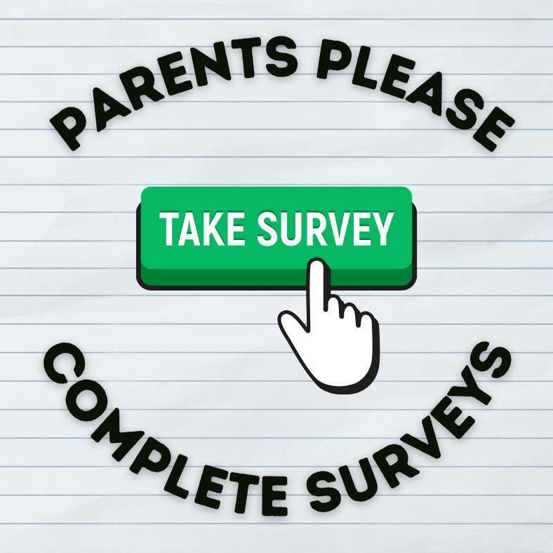 announcement of parent surveys- two links that are listed in the body