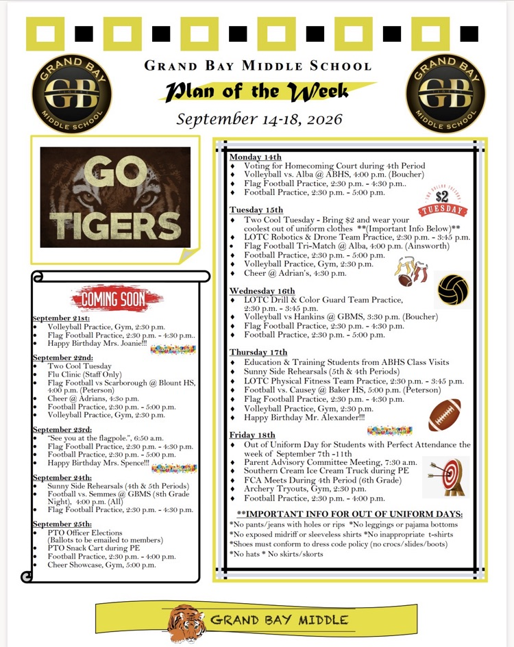 GBMS plan of the week