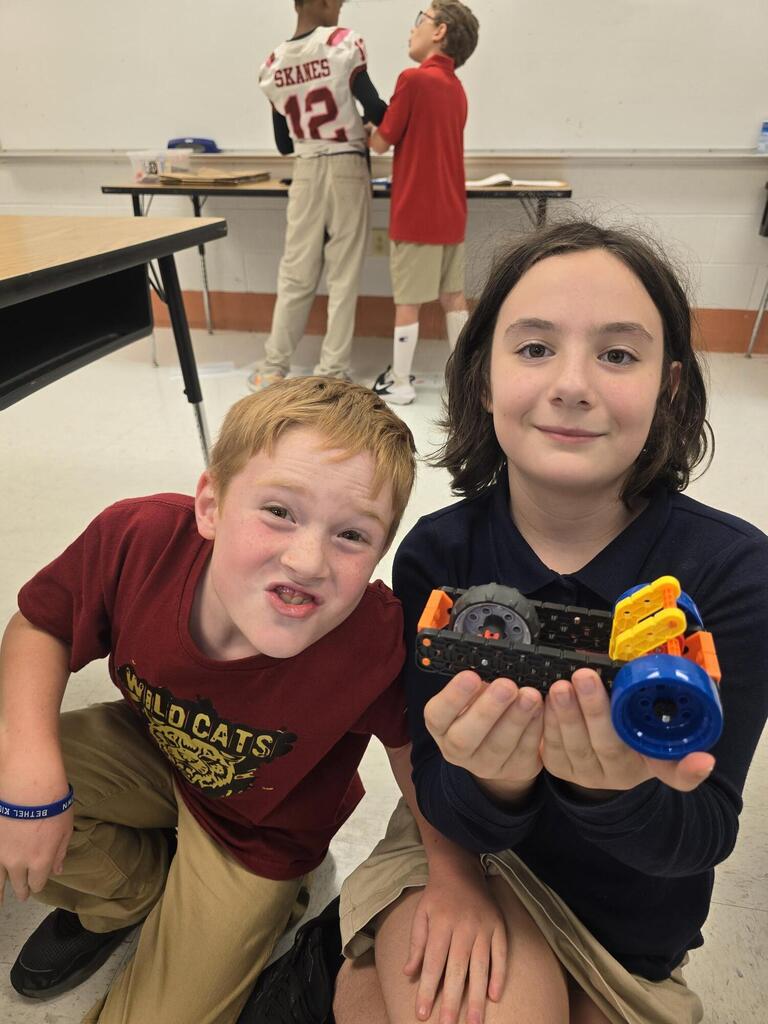 Mrs. Holland's class built equivalent mass Vex cars for part 1 of a Science investigation on collisions and inertia. Part 2 coming next week.