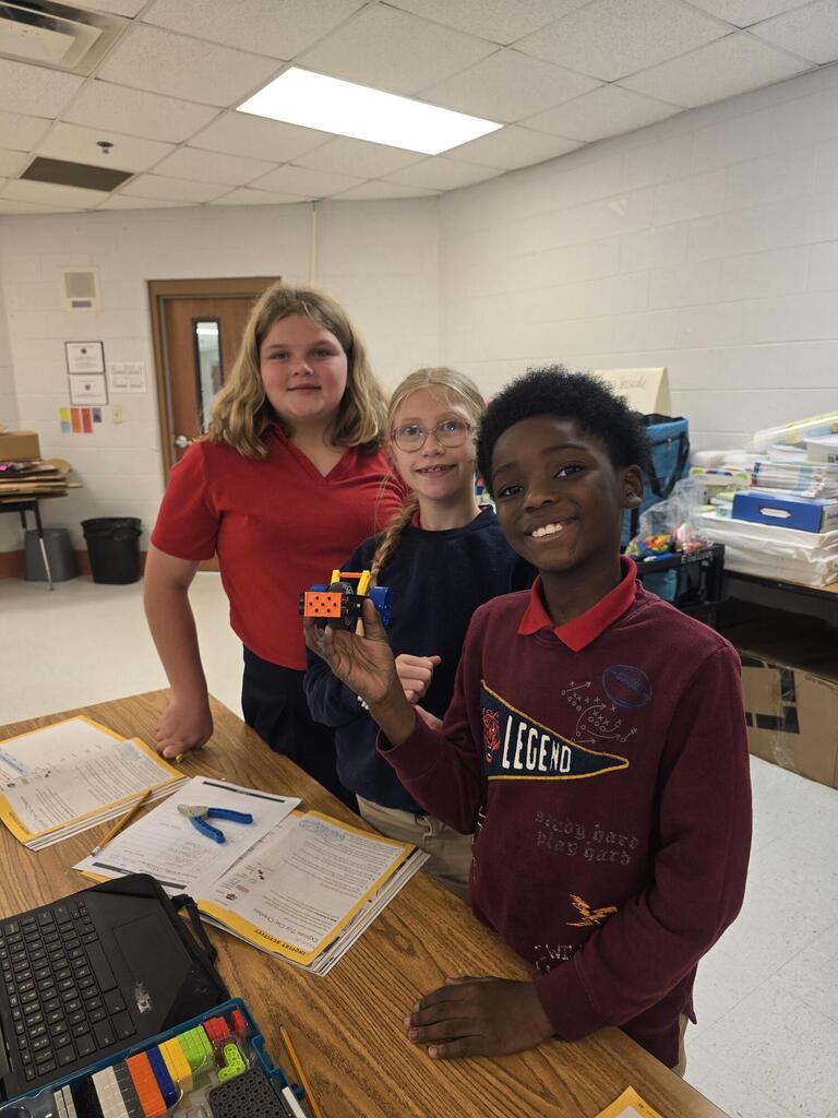 Mrs. Holland's class built equivalent mass Vex cars for part 1 of a Science investigation on collisions and inertia. Part 2 coming next week.