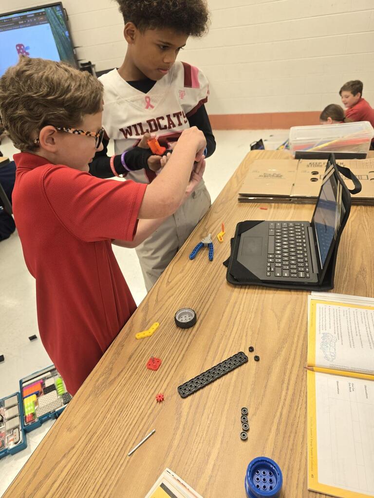 Mrs. Holland's class built equivalent mass Vex cars for part 1 of a Science investigation on collisions and inertia. Part 2 coming next week.